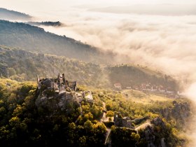 Ruine Dürnstein mit Nebel, © Donau NÖ Tourismus/Robert Herbst