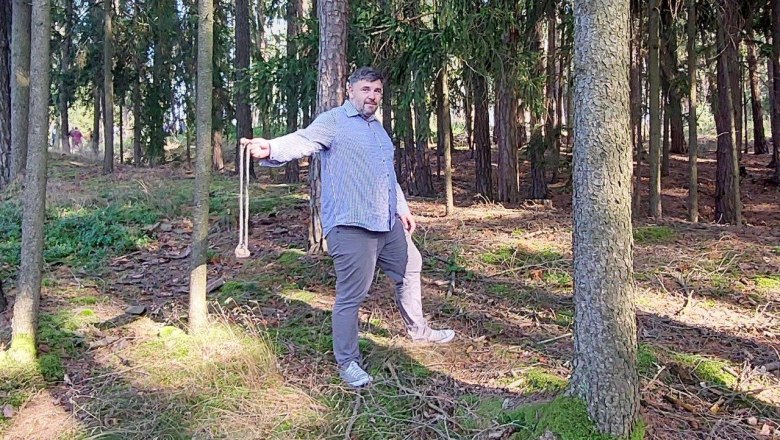 Archaeological experiment on the slingshot technique, © Jakob Maurer