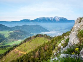 Ausblick Geländehütte Hohe Wand, © Wiener Alpen in Niederösterreich