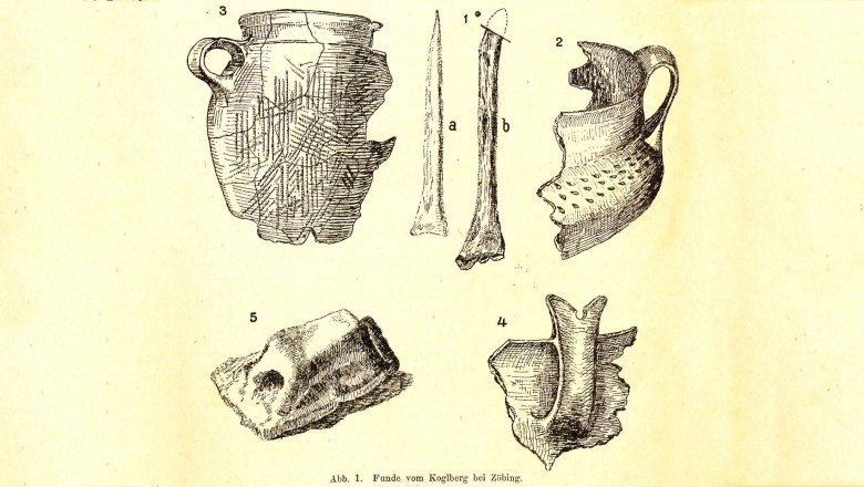 Typical ‘Mödling-Zöbing group’ pottery from the Kogelberg, © Hrodegg 1922, WPZ 9, S. 29