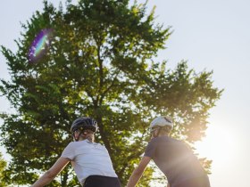 Biken am Donauradweg im Kremstal, © Donau NÖ/Mara Hohla