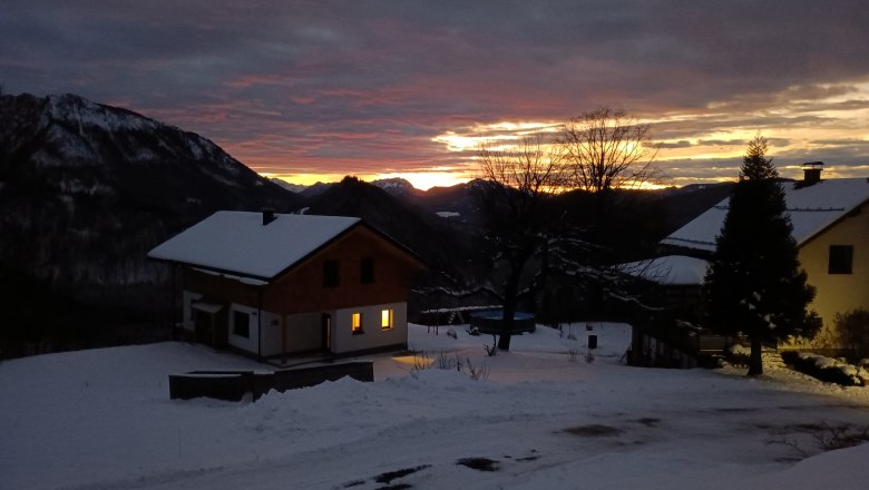 Außenansicht Winter bei Nacht, © Oberschindlberg