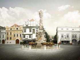 Dreifaltigkeitssäule am Hauptplatz in Langenlois, © Ursin Haus